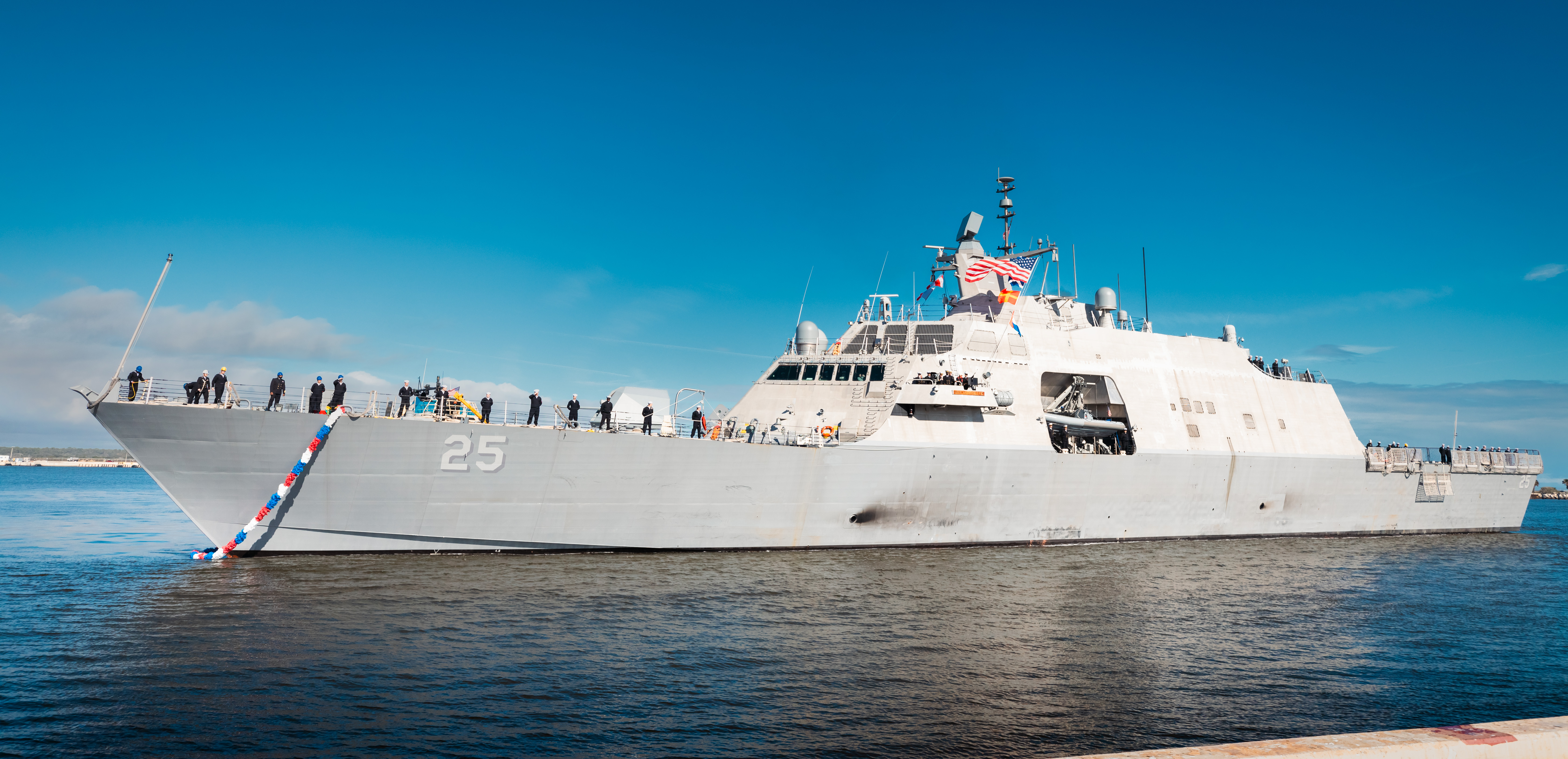 Us Navy Littoral Combat Ship USS Marinette at its launch 