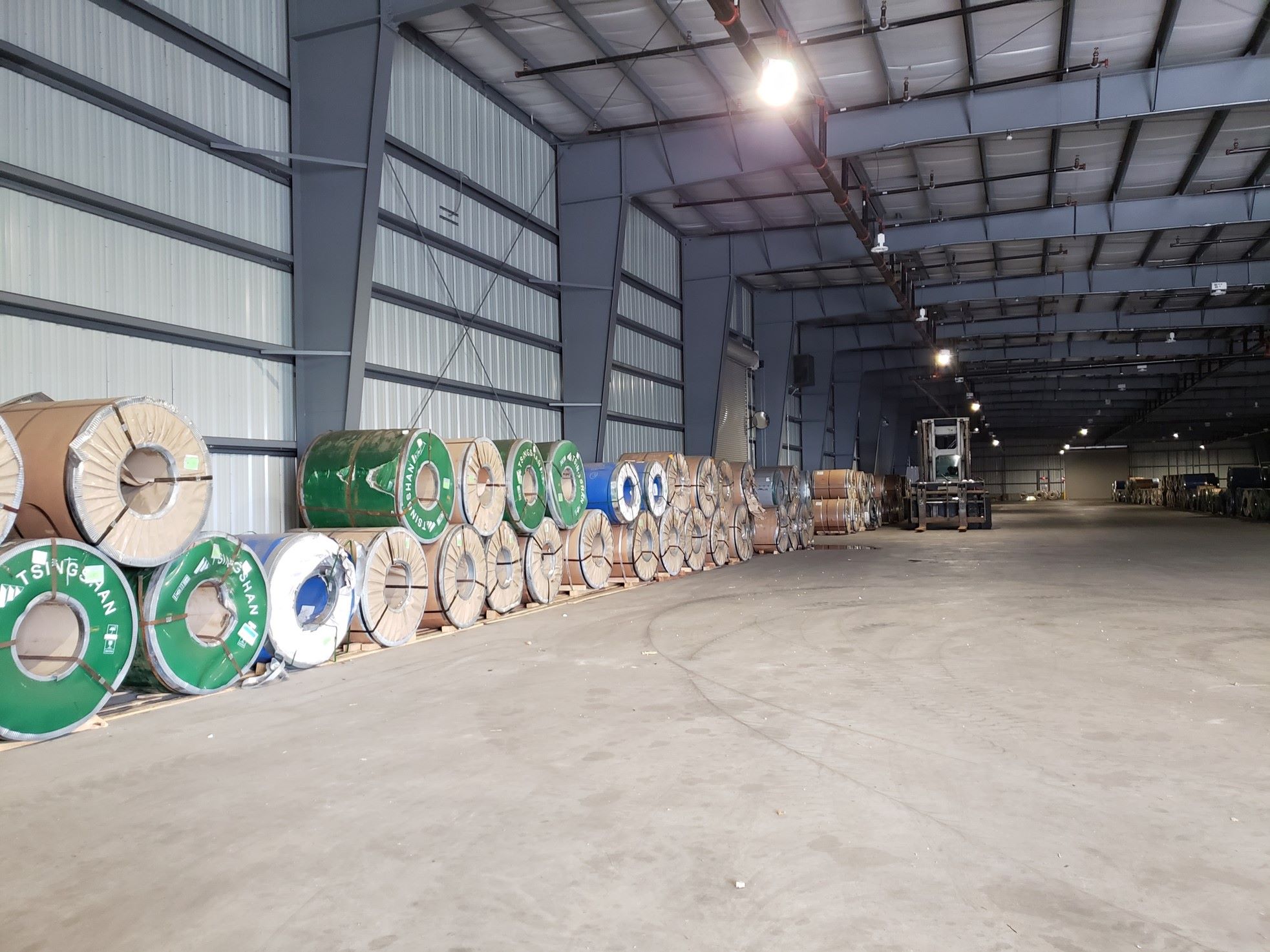 A view inside a completed warehouse
