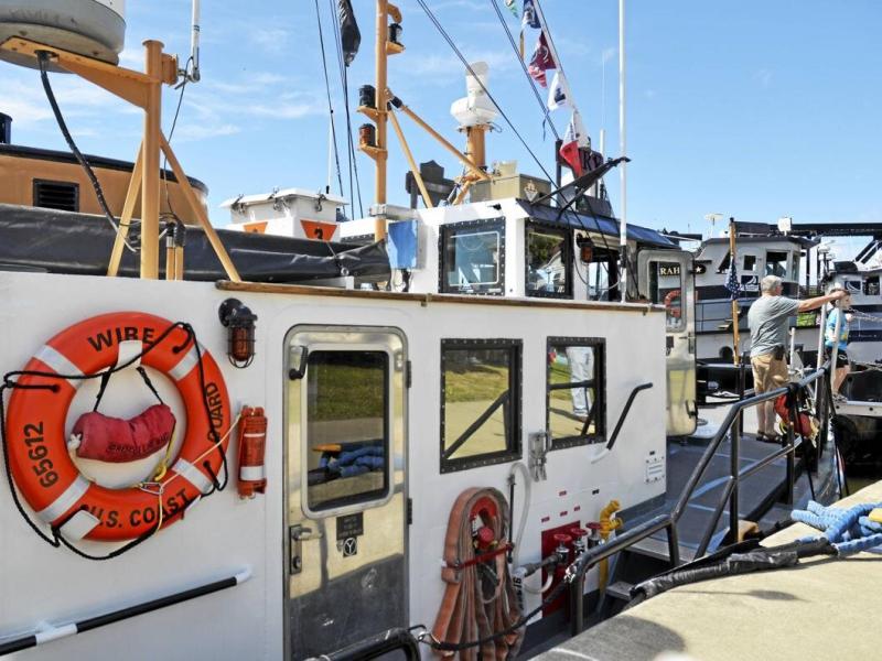 Docked tugboats