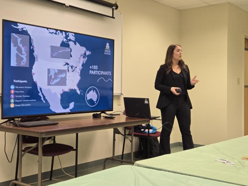 Green Marine's Allison Ryan presents to Port of Albany staff and tenants