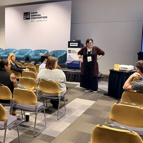 Port staff leading technical committee session