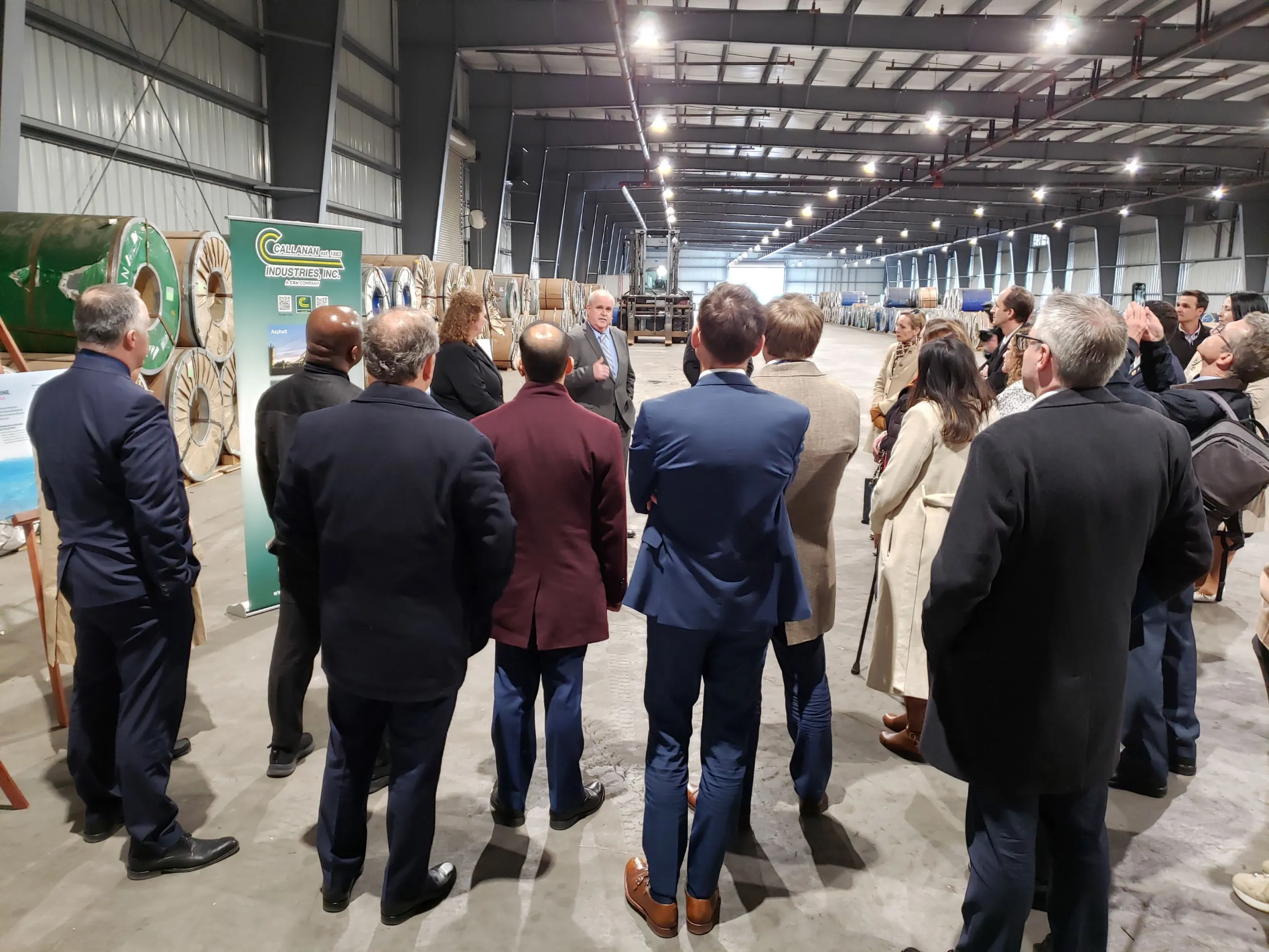 A group tours the indoor Port facility