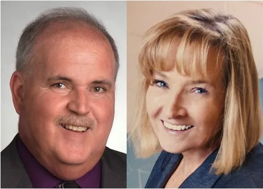 Headshots of CEO Hendrick and CFO Stuto